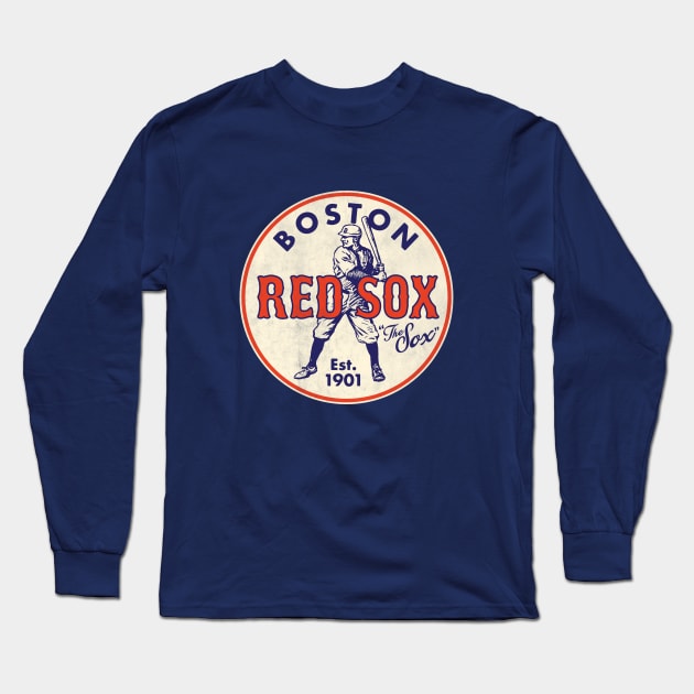 Old Style Boston Red Sox by Buck Tee Long Sleeve T-Shirt by Buck Tee